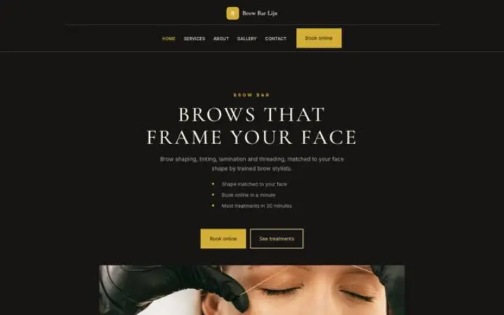 Website for brow bar