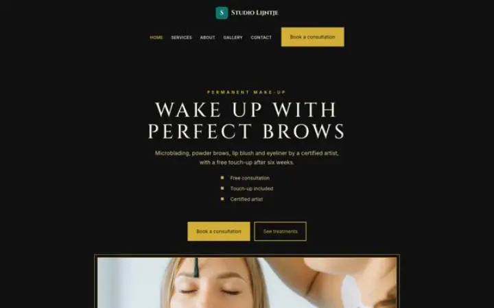 Website for permanent make-up studio