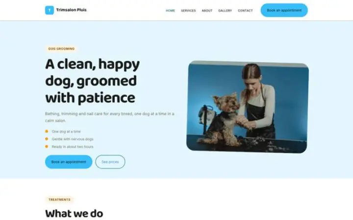 Website for dog groomer