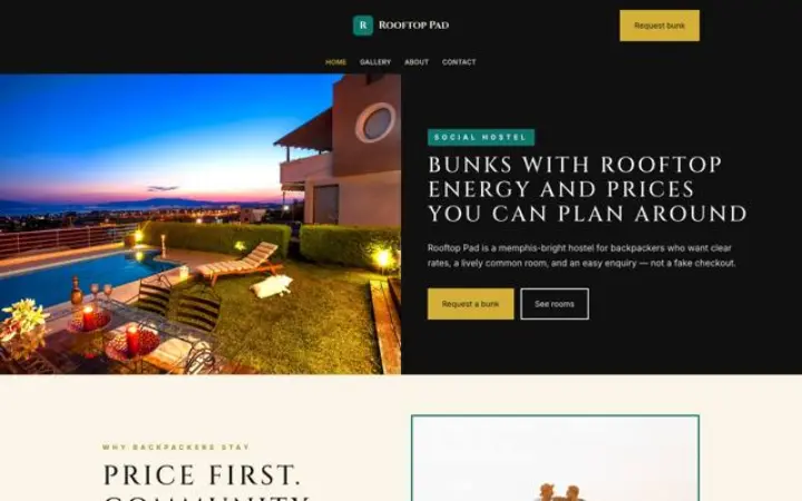Website for hostel