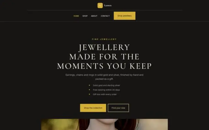 Website for jewellery