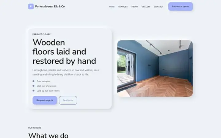 Website for parquet floor fitter