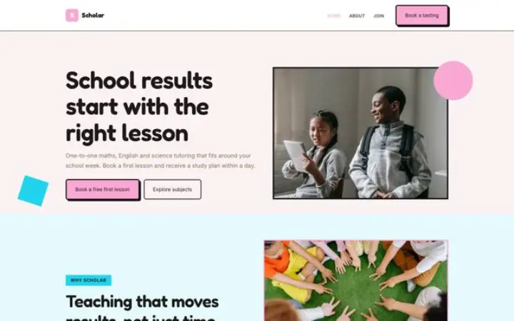 Website for private tutor