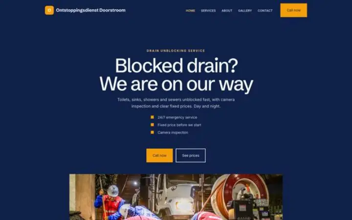 Website for drain unblocking service