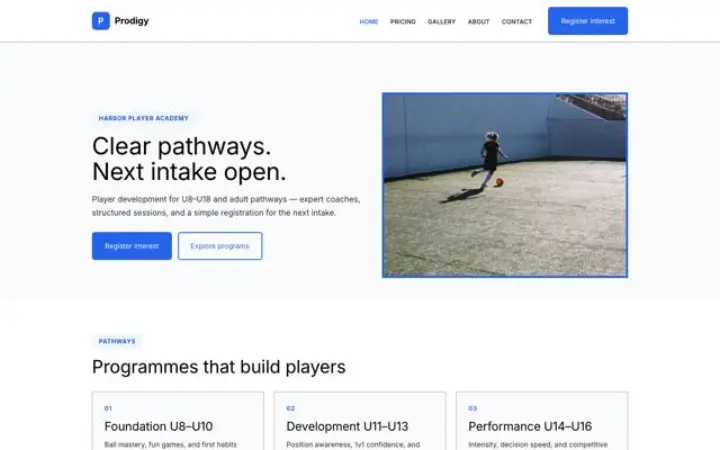 Website for academy