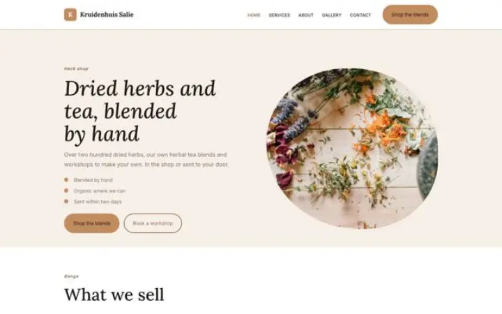 Website for herb shop