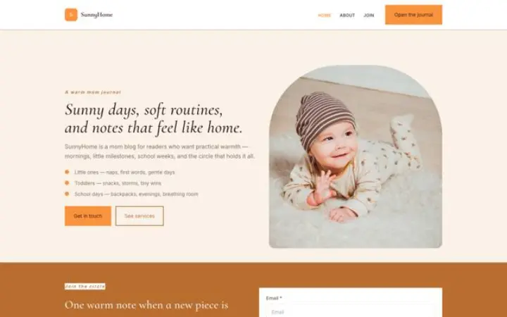 Website for mom blog