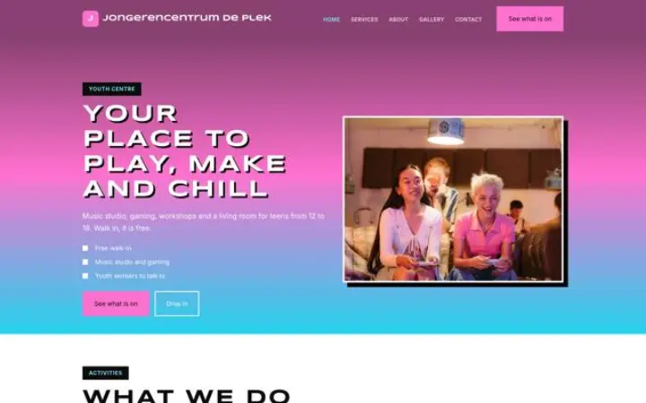 Website for youth centre