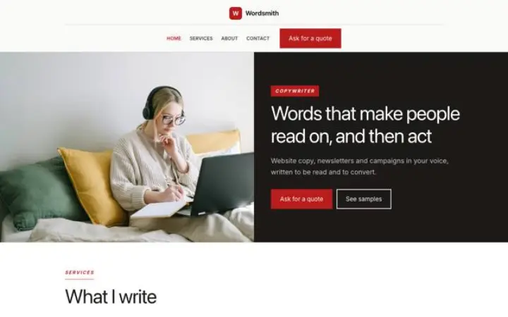 Website for copywriter