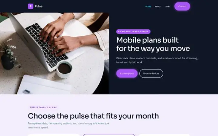 Website for mobile