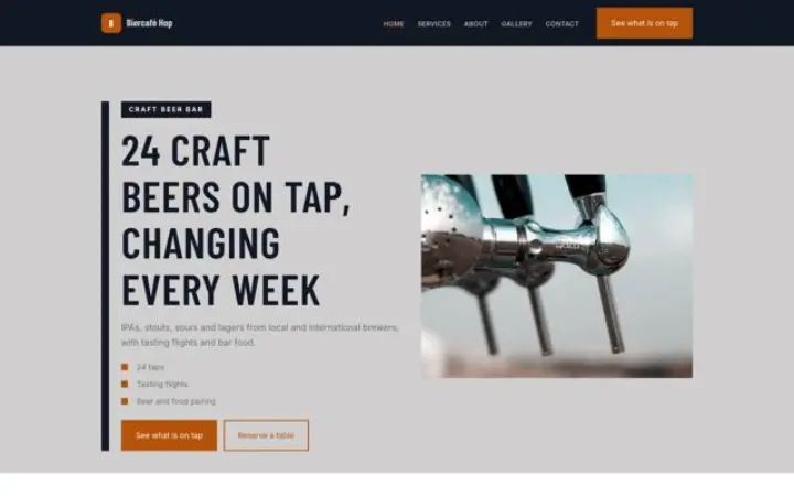 Website for craft beer bar