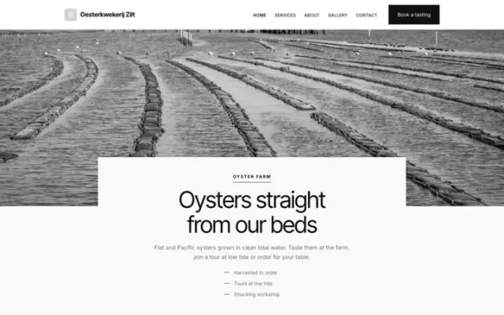 Website for oyster farm