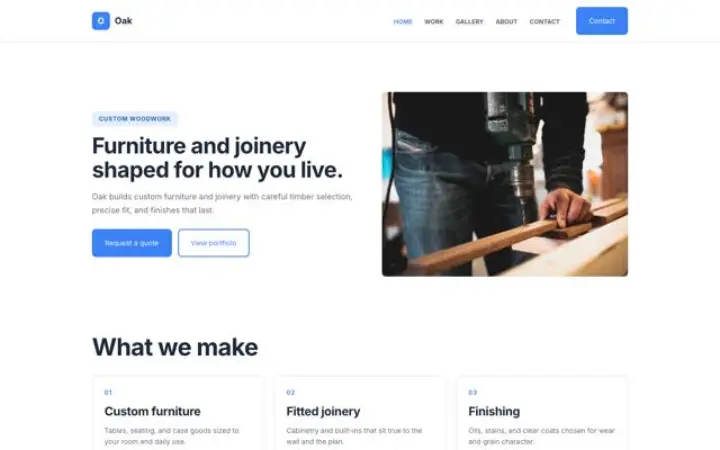 Website for woodwork