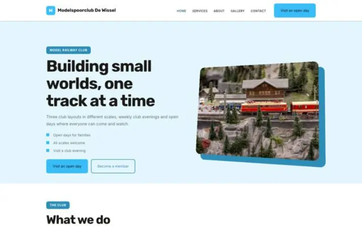 Website for model railway club