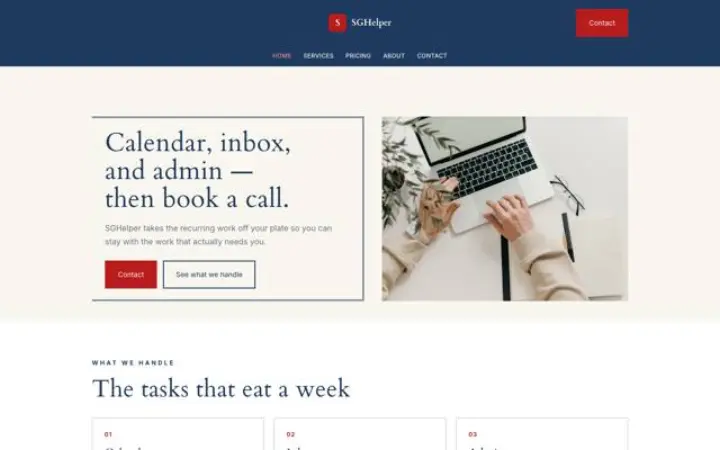 Website for virtual assistant