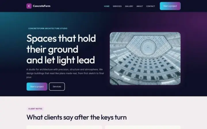 Website for architect
