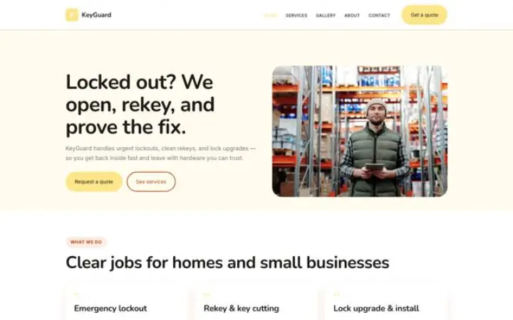 Website for locksmith